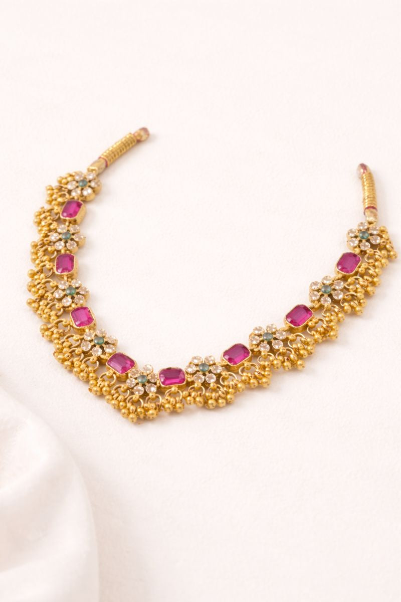 Rosekund Pink Stone Necklace Set