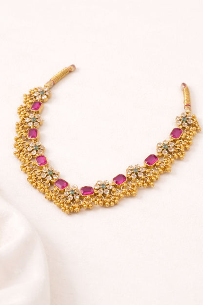 Rosekund Pink Stone Necklace Set