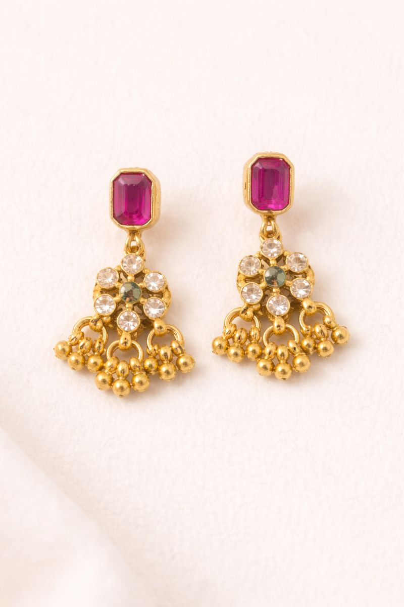 Rosekund Pink Stone Necklace Set