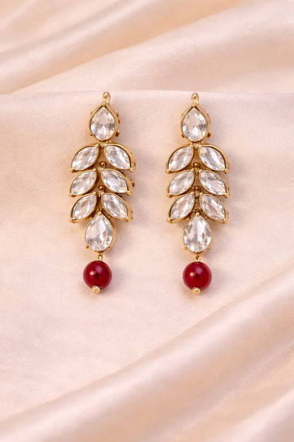 Red Bead Floral Pendant Set